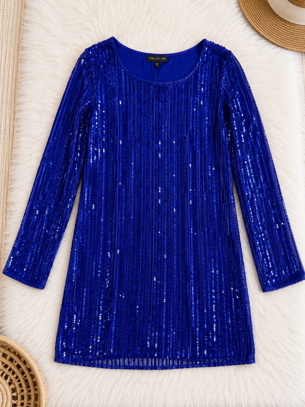 Aidan Mattox Sequin Cocktail Dress Blue Mini Evening Party Womens Size 6 NWOT